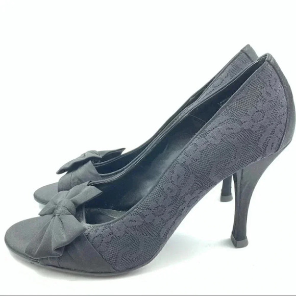 Alfani heels Callista size 7.5 black lace floral - Picture 5 of 12